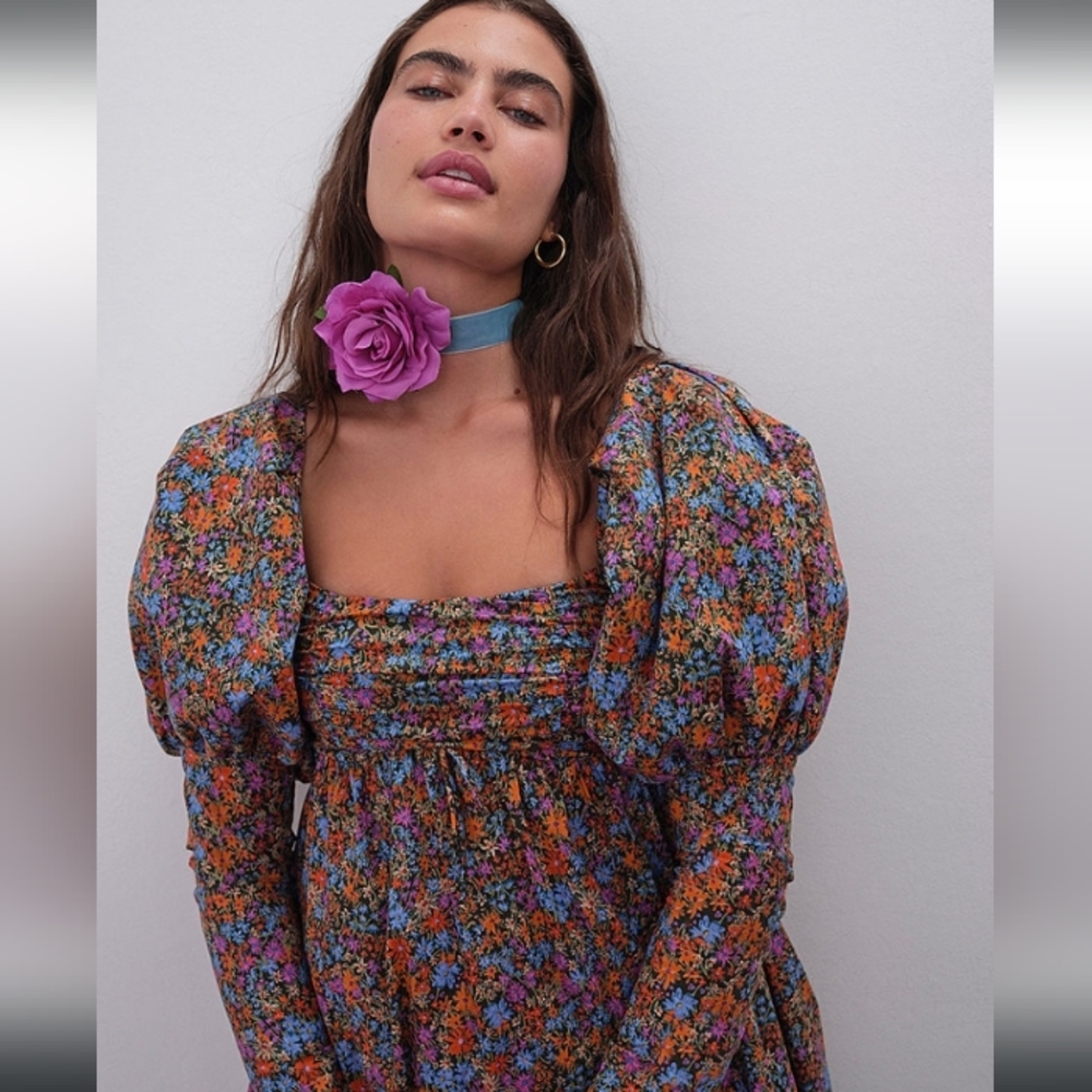 🍋 For Love & Lemons Brittany Mini Dress Floral Print Mini NWT - Picture 5 of 12